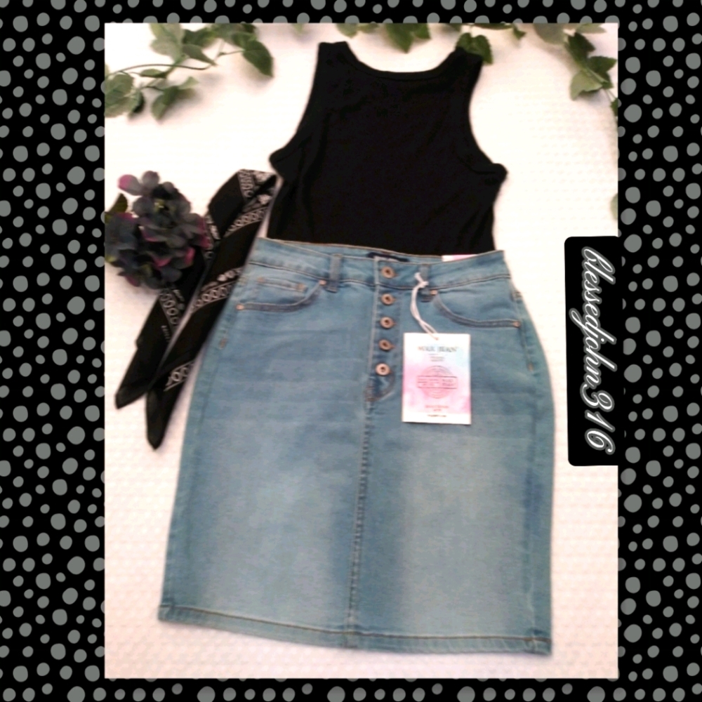 Wax Jean Skirt Women NWT